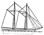 An Fore and Aft Schooner sailing ship.