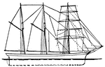 An Barquentine sailing ship.