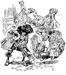 A scene from the story, <em>Merrymind, the Little Fiddler</em>.