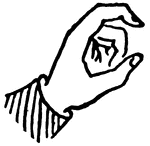 Sign language for the letter "C"