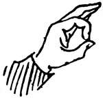 Sign language for the letter "Q"
