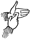 Sign language for the letter "R"