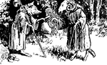 A scene from the story, <em>The Adventures of Reynard the Fox</em>.