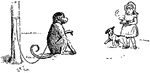A scene from the story, <em>The Monkey And The Dog</em>.