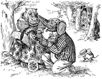 A scene from the story, <em>The Animal's Picnic</em>.