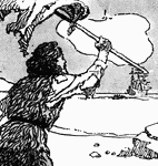 A scene from the story, <em>The Adventures of Alexander Selkirk</em>.