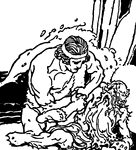 A scene from the story, <em>The Labors of Hercules</em>.