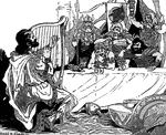A scene from the story, <em>The Story of Alfred, The Saxon</em>.