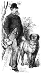 Charles Dickens with his dogs.