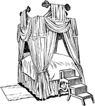 A four-posted bed from Dutch life.