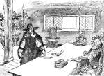 William Penn appealing to the jury.