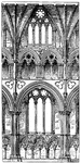 Architecture of Cathredals in England. One bay of the "Angel Choir," interior, Lincoln Cathedral, Decorated Style.