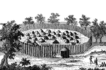 A Timucuan Indian palisaded village.