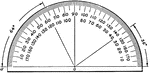 A protractor is used to measure angles of circles and triangles.