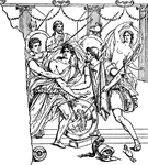 32 illustrations from Greek mythology including: Ulysses, Urania, Venus, Vesta, Victory, Vulcan, and Zeus