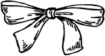 "Plait the ribbon a distance from the end to allow for a streamer or bow end. Hold the plaits with the thumb and first finger of the right hand; with the left hand measure the length of the first loop; plait, and hold all plaits by twisting the second end of ribbon around them, drawing it through this twist or loop you have just made, from the direction it was taking when it formed the last loop. If you put this end through the twist from the opposite direction, no knot will be made and your bow will tumble." &mdash;Kinne, 1920