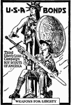 A Liberty Loan poster. "Third Liberty Loan Campaign, Boy Scouts of America. Weapons for Liberty."