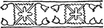 A border design having the appearance of a series of crabs with their claws extended. Very common in the Caucasian fabrics, especially the Kazaks.