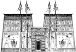 Exterior of the Pylon of the Temple of Edfu.