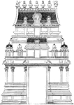 "Gopura, or gate pyramid to a Hindu temple." —D'Anvers, 1895