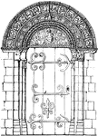 "Doorway of Barfestron Church, Kent." &mdash;D'Anvers, 1895