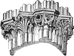 "Clustered pillar from the nave of Wells Cathedral." &mdash;D'Anvers, 1895