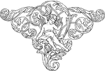 Decorative header with blindfolded angel in center.