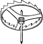 A wheel having cogs or teeth set at right angles with its plane. Commonly used in watches.