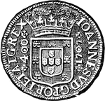 A money or coin in Portugal. Front.