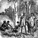 An aborigine camp.