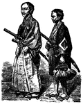 A Japanese nobleman and servant.