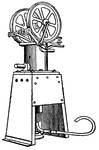 This illustration shows a hot-air motor, used to mix certain chemicals.