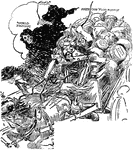 A political cartoon describing civilian answers to the new war cry. This cartoon title is "Do Your Bit." Food production of course comes first. Ding of the New york Tribune called it "The Most Critical Race in Our History."
