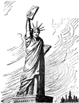 A political cartoon describing civilian answers to the new war cry during World War I. This cartoon title is "Liberty In Bonds."