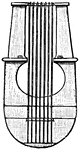 A seven-stringed lyre with a deep, wooden sounding box. Primarily used by the ancient Greeks, this instrument was more complex then the lyra, used by musical professionals.