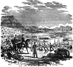 This is an illustration of General Pierce landing in Mexico.