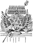 In Hindu mythology, Ravana is the principal antagonist of the Hindu epic, the Ramayan. According to Ramayana, he was a king of Lanka many thousands of years ago.