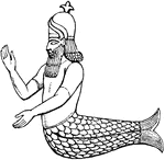 The national god of the Philistines, represented as formed of the upper part of a man and the lower part of a fish.