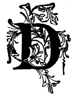 D, Floral initial | ClipArt ETC