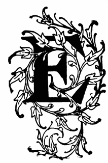 E, Ornate initial