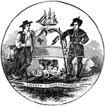 The official seal of the U.S. state of Delaware in 1889.