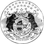 The official seal of the U.S. state of Missouri in 1889.