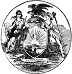 The official seal of the U.S. state of New York in 1889.