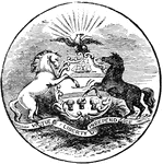 The official seal of the U.S. state of Pennsylvania in 1889.