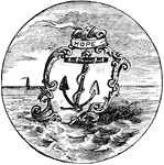 The official seal of the U.S. state of Rhode Island in 1889.