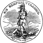 The official seal of the U.S. state of Virginia in 1889.