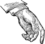 This diagram shows a hand gesture that represents apathy or prostration.
