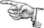 This diagram shows a hand gesture that represents indexing or cautioning.