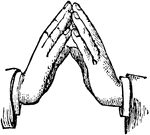 This diagram shows a hand gesture that represents gentle entreaty.
