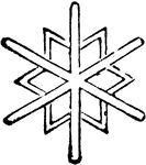 A frozen moisture which falls from the atmosphere when the temperature is 32 degrees or lower. It is composed of crystals, usually in the form of six-pointed stars.